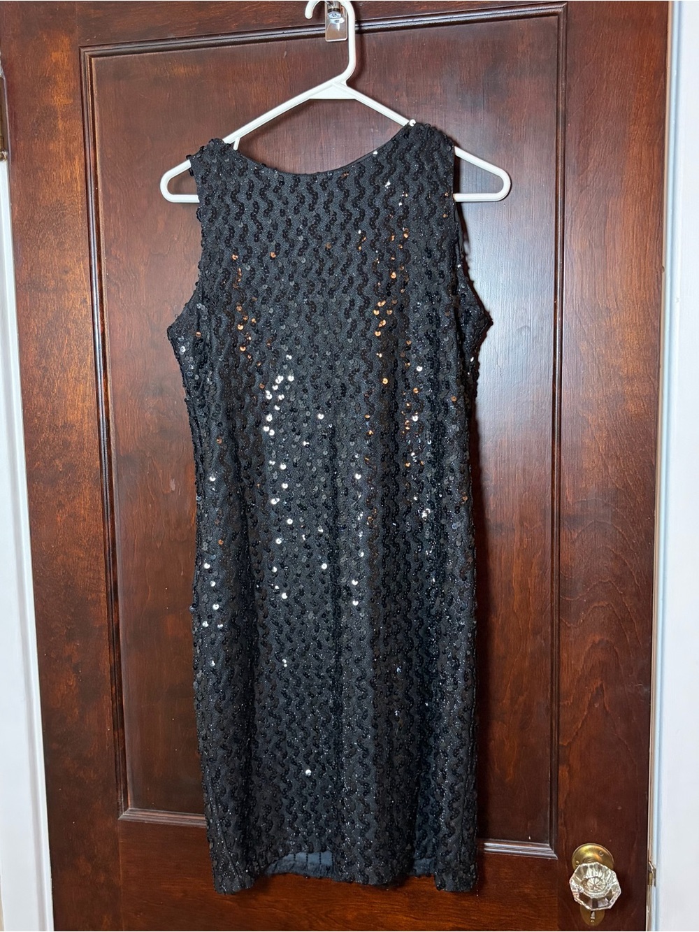 Vintage 1960s 1970s Sequined Party Dress Victoria Black Shift Cocktail 5/6 Mod S